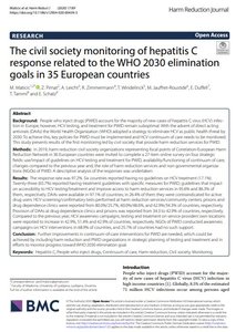 The civil society monitoring of hepatitis C response related to the WHO 2030 elimination goals in 35 European countries